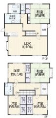 5LDK。南向き。LDKは約19帖の広々とした空間＾＾食洗機付きシステムキッチン有。ダブルクローゼットなど全居室収納スペース完備。玄関は上部吹抜けで明るく開放的＾＾