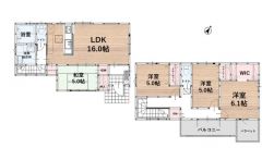 リビングスルー階段なので、ご家族が顔を合わせる機会が自然に多くなります。2階は洋室が3部屋あるので、お子様が大きくなっても安心ですね＾＾