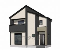 完成予想図。白と黒のコントラストがはっきりしており、複数の素材を組み合わせた重厚感のある印象のお家です＾＾ 