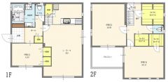 3LDKとS（ファミリークローク）。LDKは約22帖の広々空間。2階居室は10帖越2部屋＾＾2階に居室から独立したファミリークローク完備＾＾