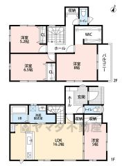 4LDK。南向き＾＾食器洗浄乾燥機付きシステムキッチン＆パントリー＆リビング収納など設備充実＾＾