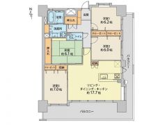 4LDK角部屋・各居室収納完備。2面バルコニーなので陽当たり良好＾＾