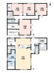 全居室収納有、大容量WIC、広々としたパントリー有で収納充実の間取り＾＾