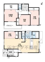 南向きのLDKは陽当たり良好＾＾主寝室には約3帖のウォークインクローゼット＾＾階段下にルンバスペース確保＾＾