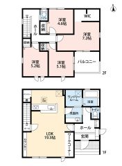 南向き＾＾4LDK＾＾洗面所と脱衣所を独立させプライバシー確保。主寝室にはWIC完備。南面バルコニーで陽当たり良好＾＾