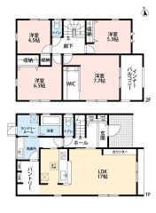 南向き＾＾4LDK。パントリー＆WIC＆全居室収納有で収納充実の間取り＾＾