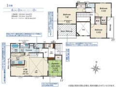 リビングは19.5帖の開放感あふれる空間です。2階は洋室が3部屋あるので、お子様が大きくなっても安心ですね＾＾