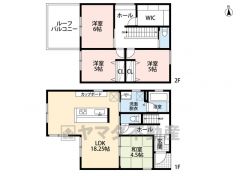 オール電化。4.5帖の和室含む4LDK。LDK18.25帖＾＾嬉しいアイランドキッチン。2階に居室から独立したファミリークローク付き＾＾2階ホールにはカウンターも。広々ルーフバルコニー付き＾＾