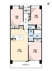 オールフローリング3LDK。 南東向きで陽当たり良好＾＾ 8階建て6階部分。眺望良好＾＾ 全居室収納で収納充実の間取り＾＾