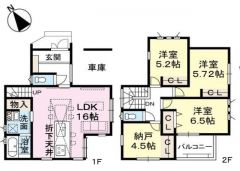 3ＬＤＫと納戸でゆとりのある暮らしが実現。リビングスルー階段になっているので、お顔を合わす回数が増え、ぐっと家族の距離が縮まります。