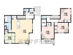 4.5帖の和室含む4LDK。LDK18帖＾＾全居室収納付き。主寝室7.8帖＾＾南面バルコニー。