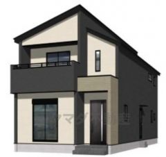 完成予想図。現況と異なる場合は現況優先となります。白と黒の大胆な色分けが周囲の目を引くスタイリッシュなデザイン＾＾