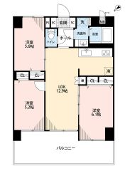 リビングは12.9帖。洋室が3部屋あるので、お子様が大きくなっても安心ですね＾＾3部屋につながるバルコニーも魅力的＾＾