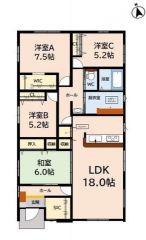 4LDK。生活がワンフロアで完結する平屋建て＾＾南向き。シューズクローク＆ウォークインクローゼットなど収納充実の間取り＾＾