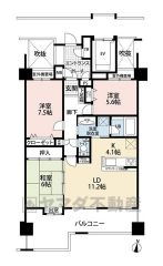 3LDK。南向き陽当たり良好＾＾バルコニー広々＾＾LDKと隣和室合わせると約21.3帖の広々とした空間＾＾全居室収納スペース付き。