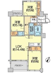 南向き＾＾3LDK＾＾全居室収納あり＾＾2面バルコニーで陽当たり良好＾＾玄関はアルコープを設けプライバシーに配慮した設計＾＾