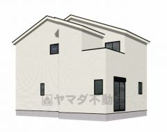 完成予想図、背面。現況と異なる場合は現況優先となります。