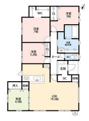 全居室収納付き、パントリー、SIC、大容量WIC有など収納充実の間取り＾＾