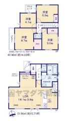 4LDK（間仕切り対応可能）。スタディーカウンター、ユーティリティ付き＾＾
