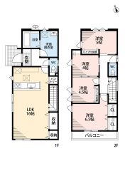 4LDK。LDK16帖。リビング収納、パントリー、床下収納有で収納充実の間取り＾＾