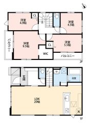 全室2面採光、風の通る気持ちの良い家です。2面バルコニーと合わせて、光そそぐ空間設計です。