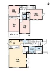 4LDK＾＾LDK広々18帖＾＾南向きバルコニーで日当たり、風通し良好＾＾全居室収納有、パントリー、床下収納有で収納充実の間取り＾＾