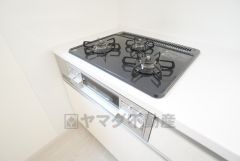 3口コンロなので、効率よくお料理が楽しめます。毎日のお料理も楽しくなりますね＾＾