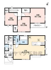 3LDK。南東向き。家族間のコミュニケーションが取りやすいリビング階段を採用。全居室2面採光＆収納スペース付き。南東バルコニーで陽当たり良好＾＾