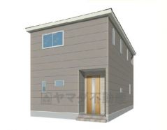 完成予想図。シンプルでいつまでも飽きのこないデザインが周囲の環境に調和し、どんなご家族にもフィットするデザインです。 