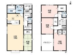  LDK18帖。洋和室あり＾＾庭あり＾＾ 南面バルコニーで日当たり良好＾＾全居室6帖以上＆収納付き＾＾