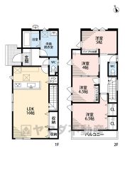 4LDK。LDK16帖。リビング収納、パントリー、床下収納有で収納充実の間取り＾＾