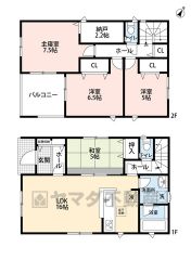 4SLDK。各居室収納スペースあり＾＾2.2帖のストレージルーム付き＾＾