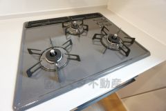 3種類の料理が同時に調理できる、3口ガスコンロ。忙しい夕食の支度時間が短縮できて効率よくお料理が楽しめます。