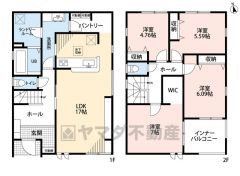 4LDK。LDKは広々17帖＾＾キッチン後方に大容量パントリーあり＾＾南面に広々インナーバルコニー付き＾＾