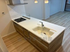 対面式キッチンなのでリビングにいるご家族とコミュニケーションを取りながら洗い物や、お料理が楽しめそうですね＾＾