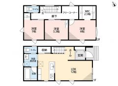 3LDK＾＾LDK12帖＾＾主寝室6帖の広々空間＾＾