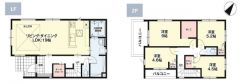 南西向き＾＾4LDK＾＾LDK19帖。 リビング上部は折り上げ天井で開放感。 1階にはホールクローク完備。 2面バルコニーで陽当たり良好＾＾