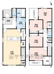 オールフローリング4LDK＾＾LDK16帖＾＾ リビング収納、パントリー、ウォークインクローゼット完備で収納充実。 南面バルコニーで日当たり良好＾＾ 
