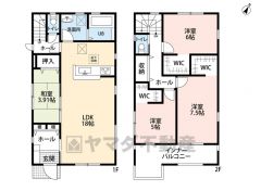 4LDK。2階全居室にウォークインクローゼットなど収納充実の間取り＾＾