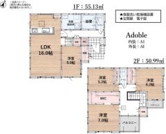 4LDK＾＾南向き＾＾陽当たり、風通し良好＾＾パントリーやシューズインクローク、WICなど収納充実の間取り＾＾