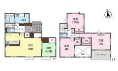 1階はLDKと和室で23.25帖の広々空間。 2階は主寝室にWICなど全居室収納付き、インナーバルコニー＾＾