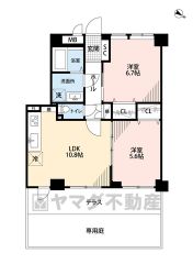 2LDK。テラス、専用庭付き＾＾全居室収納付き＾＾