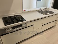 対面式キッチンなのでリビングにいるご家族とコミュニケーションを取りながら洗い物や、お料理が楽しめそうですね＾＾