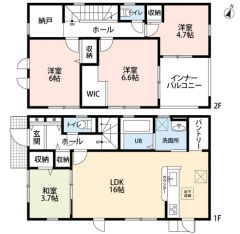 リビングは16帖の開放感あふれる空間です。2階は洋室が3部屋あるので、お子様が大きくなっても安心ですね＾＾