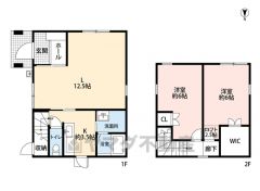 オールフローリング2LDK＾＾WIC完備＾＾ 南向き＆LDK3面採光で陽当たり良好＾＾主寝室には2.5帖ロフト有＾＾