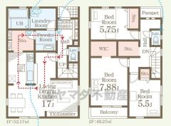 3LDK＾＾リビング17帖。ウォークインクローゼット完備＾＾その他全居室収納スペース付き＾＾