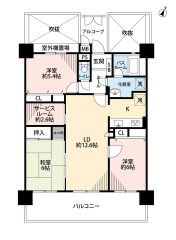 リビング横の和室は、思い切りお子様が遊べるキッズスペースに。洋室が2部屋あるので、お子様が大きくなっても安心ですね＾＾3部屋につながるバルコニーも魅力的。