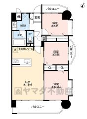 3LDK。南東向き＾＾3方角部屋。陽当たり良好＾＾全居室収納スペース付き。