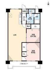2LDK。全居室収納有。南向きバルコニーで日当たり、風通し良好＾＾オールフローリングでお掃除も快適＾＾