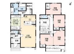 角地＾＾南向き。3LDK＾＾P3台分＾＾ 吹抜で開放感のある空間。全居室収納有＾＾南面バルコニーで陽当たり良好＾＾